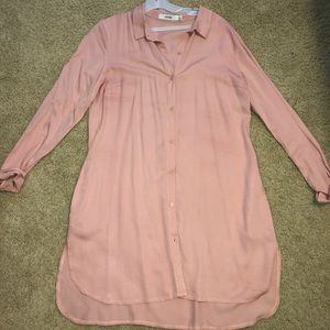 Just Fab peachy pink button down tunic